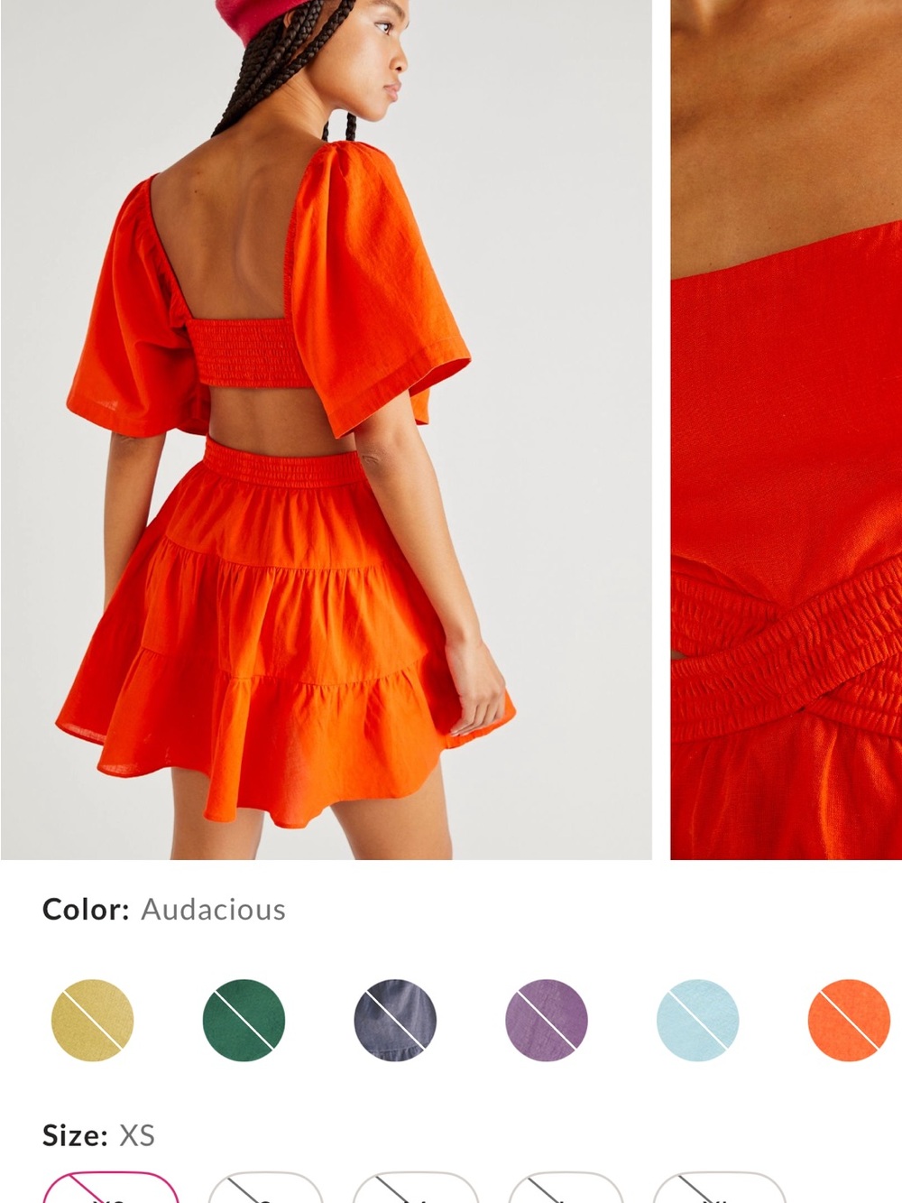 Free People cross of sunlight mini dress